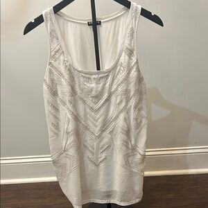Express White Embellished Tank Top